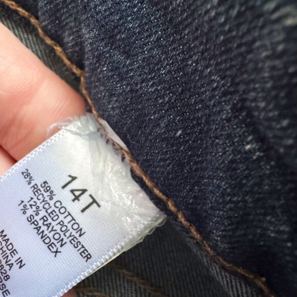 LOGO Lori Goldstein Jeans Women Size 14T Blue Straight Raw hem Cabincore Casual - Picture 6 of 12